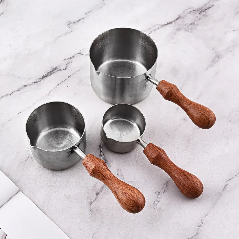 Creative Gourd Wooden Handle Coffee Powder Cupping Spoon Cuchara Medidoras Metal 304 Stainless Steel Measuring Spoon