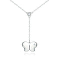 Elegant Women's Custom Silver Plating Cubic Micro-Inlaid Zircon Butterfly Necklaces Trendy for Weddings Engagements Parties