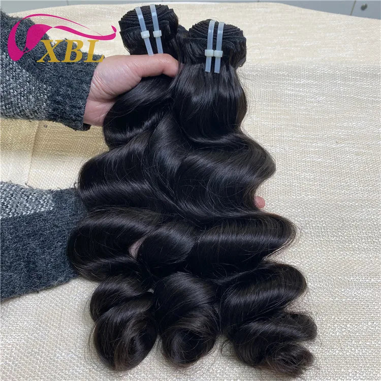 Raw Indian Hair Bundle Human Hair Virgin Loose Wave Single Donor Wholesale Bulk Raw Hair Extension Black Women