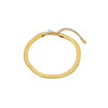 Wholesale Waterproof Fashion Jewelry Anklet Gold Stainless Steel 3/4/5MM Minimalism Flat Snake Chain Anklets Bracelet for Women