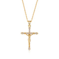 Custom Cross Jesus Zircon Trendy Necklace Fashion Gold Plated 925 Sterling Silver Religious Christian Jewelry Men Crucifix