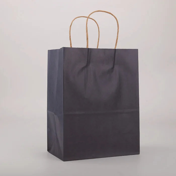 White Brown Recyclable Kraft Paper Twisted Handle Shopping Carrier Bag Logo Lamination for Promotion Exhibition Supermarket