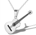 Fashionable Colgante Cadena Joyas Personality Music Guitar Titanium Steel  Pendant Necklace Jewelry for Men and Women