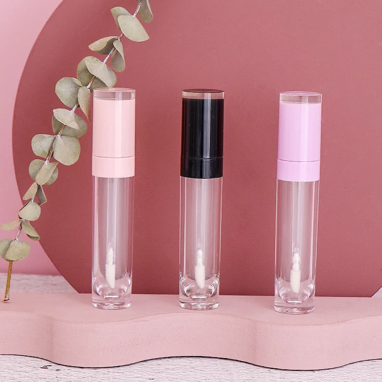 Ready to Ship Big Size Brush White Wand Colors Lids Plastic ABS PETG 8ml Empty Lipgloss Tube