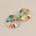 Jachon Latest Fashion  Round Pin rainbow Flag Brooch for Women Wedding Bridal Party Brooch Pins