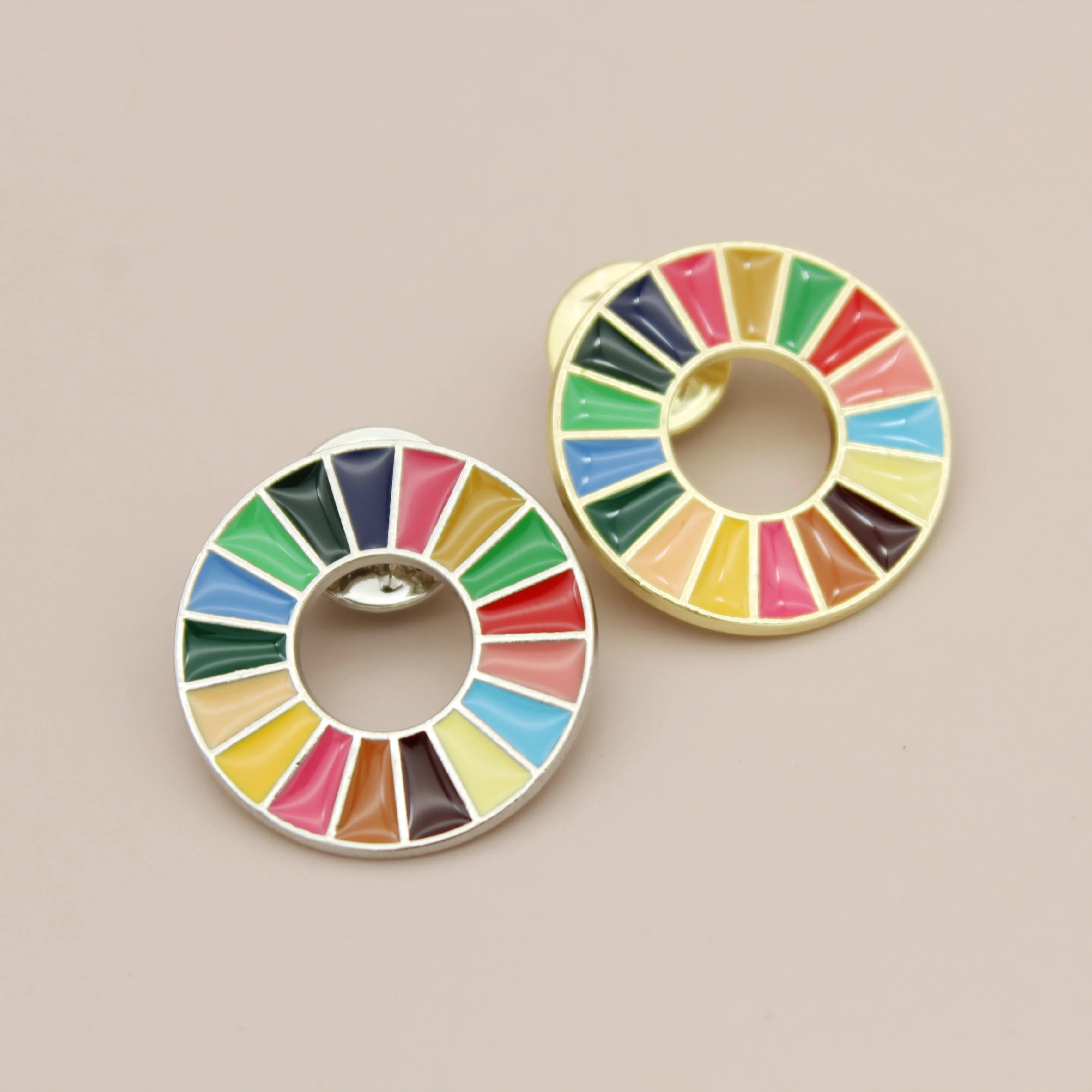 Jachon Latest Fashion  Round Pin rainbow Flag Brooch for Women Wedding Bridal Party Brooch Pins