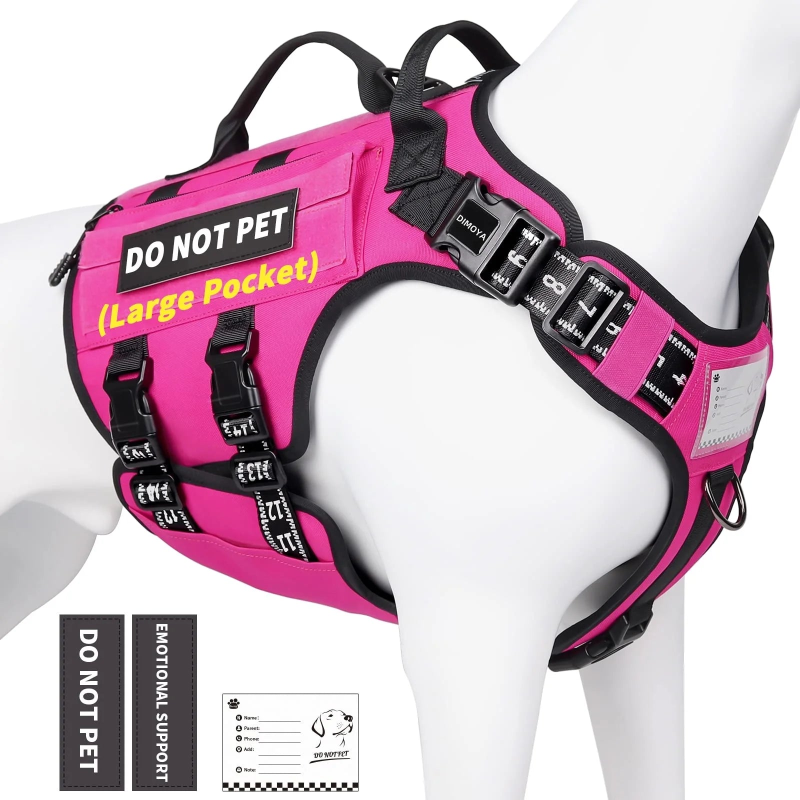 Custom Large Dog Harness Adjustable Soft Luxury Tactical Pet Harness with Reflective Design Made From Durable Nylon