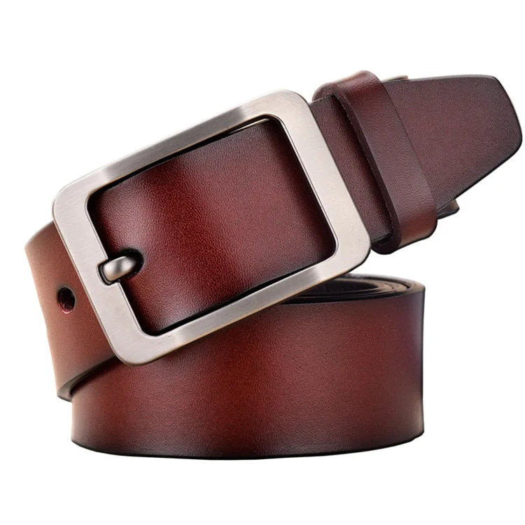 Custom Logo Dapai Luxury Designer Alloy Genuine Cow Hide Leather Pin Buckle Belt Men's 3.8cm Width 105-130cm Length Custom Color