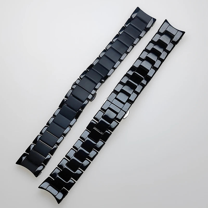 Stock Fashion Curve End Good Quality 22mm 24mm Ceramic Watch Band Strap for Model Tc012