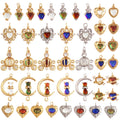 Fine Antique Style Love Heart Charm Pendant Classic 18K Gold Plated Jewelry Necklace Bracelet Hand Making Supplies L22