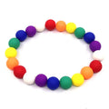 Custom Promotional Gift Children's Acrylic Macaron Rainbow Beaded Bracelet Seven-Color Yoga Anniversary