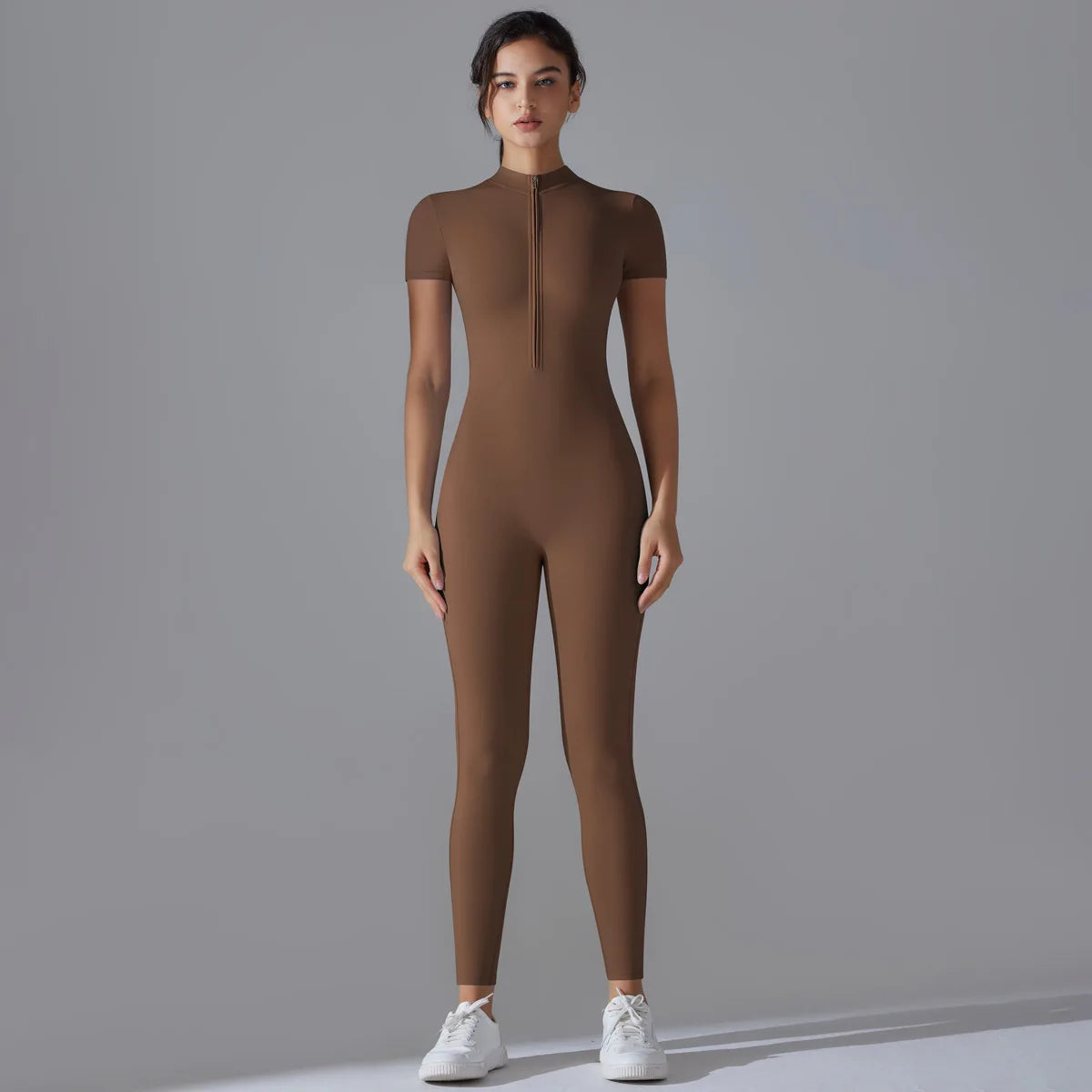 Women's Plus Size Full-Length Solid Color Spandex/Nylon Yoga Bodysuit Adjustable Straps Strapless Neckline High Elasticity Short