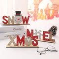 2025 Christmas Decor Happy New Year Wooden Ornaments Printed Letter DIY Table Ornaments Snow Noel for Xmas Decoration