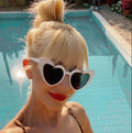 White Heart Sunglasses Women Suppliers Cat Eye Sun Glasses Female Retro Love Heart Shaped Glasses Ladies UV400 Protection