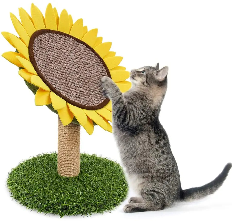 Wholesale High-Quality Sunflower Cat Scratcher With Natural Sisal Rope Cat Scratching Post for Kitty