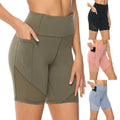 Super High Waist Rise Pant Womens Activewear Leggings Yoga Shorts Spandex/Nylon Elastic Waist Closure Print Leggings Pockets