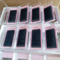 Custom logo Individual Eyelash Extension Lashes Matte Black Soft Velvet Fluffy Easy Fan Cashmere Eye Lash Extension Lash Tray
