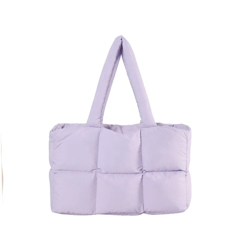 Fashionable Women's Nylon Puff Tote Bag with Portable Soft Accessory Women's Tote Bag