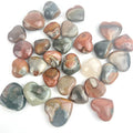 Wholesale Brightly Colored Carved Natural Healing Crystal Small Hearts Ocean Stone Heart for Decoration
