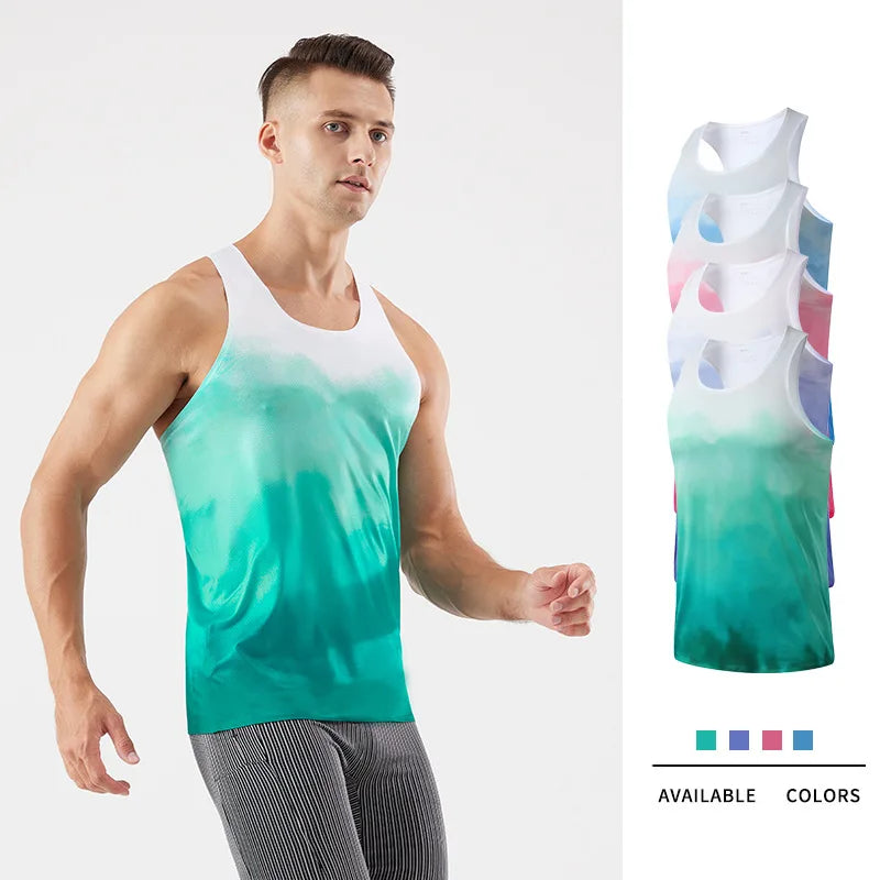 Wholesale Custom Logo Men's Plain Blend Rib Singlet Fitness Mens Tank Top Sleeveless Travel Vest Gym Tank Top