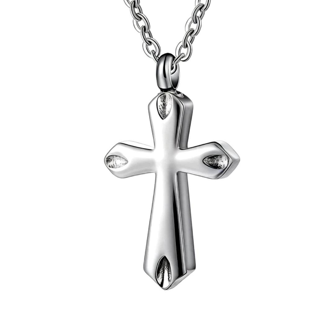Stainless Steel Cross Urn Pendant Memorial Jewelry Cross Cremation Necklace Keepsake Ashes Urn Gift Coffin Cemetery Souvenir Urn