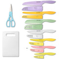 Premium 30 Pieces Plastic Handle Carbon Steel Knife Cutting Board Set with Kitchen Scissors Knife Cover