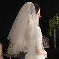 Queens Gown French Simple Bridal Veils Two-Layer Ivory Delicate Accessories for Bridal Wedding Veil
