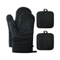 Cotton Oven Gloves Set Heat Resistant Printed Long Thick High Temperature Microwave Special Non-Slip Baking Pot Holder BBQ