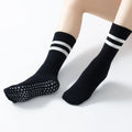 Cotton Grip Crew Stripe Yoga Socks Anti Slip Gym Breathable Pilates Women Socks