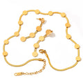 18k Stainless Steel Gold Plated Jewelry Snake Shaped Multi Circle Round Necklace Tassel Earrings Set
