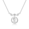 Customized Design 925 Sterling Silver Angel Wings Coin Pendant Necklace for Women