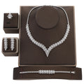Jewelry Set Fashion Luxury Zirconia Necklace Bracelet Earrings Ring Wedding 4pcs Jewelry Sets Exquisite Set BN7947 Bisuteria