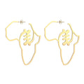 Fashion Jewelry Ethnic Big Pendant Stainless Steel Map Gye Nyame Studs