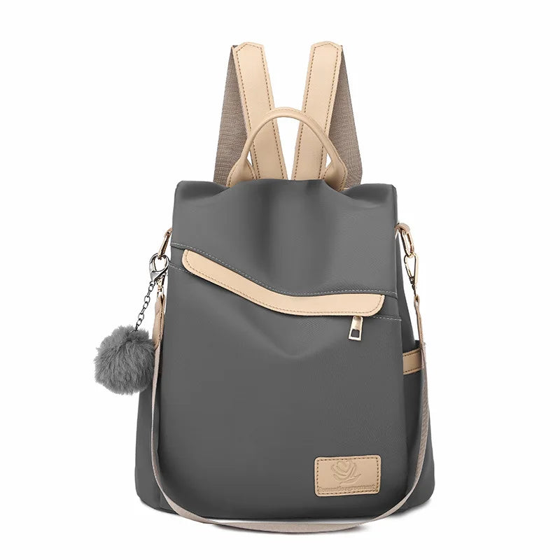 2025 Fall New Korean Women's Anti-Theft Travel Backpack Simple Fashionable Bag with Zipper Closure Waterproof Polyester Lining