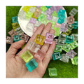 18mm Luminous Cube Beads Glow in Dark Colorful Acrylic Jelly Ice Bead Clear Simulation Drink Embellishment Handicraft Accessory