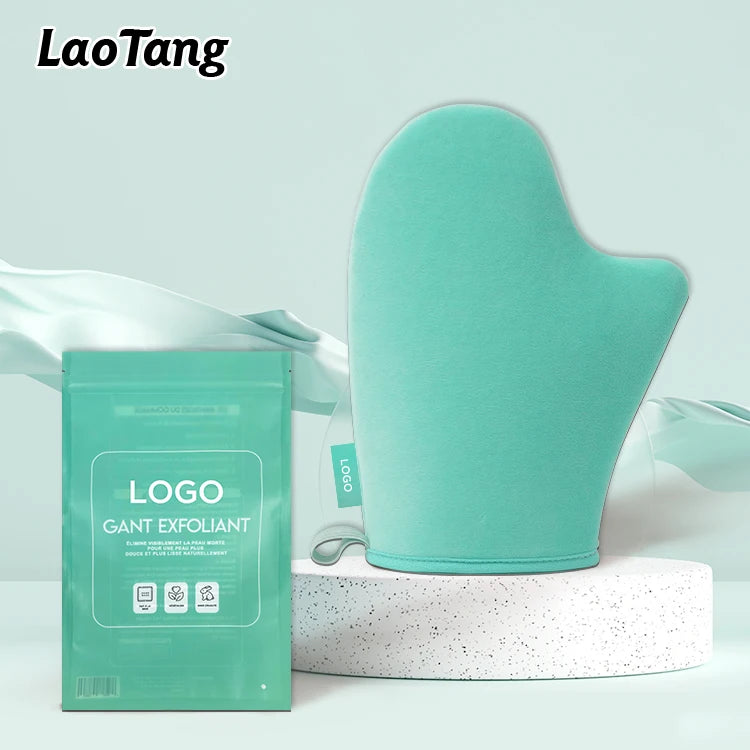 Factory Wholesale Custom Ultra Soft and Streak Free Sponge Flocking Sunscreen Tanning Oil Applicator Glove Self-tanning Mitt