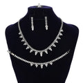 Luxury Statement Heavy Cubic Zirconia Women's Tassel Wedding Necklace and Earrings Pageant Jewelry Set for Brides BN9083