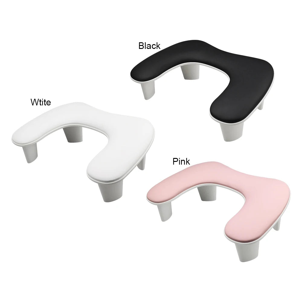 BIN High Quality Manicure Nail Hand Rest Pillow Arm Rest PU Leather Panel Plastic Feet for Nail Arts