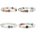 Trendy Stretch Plain Color Healing Natural Stone Bead Bracelet for Anniversary Jewelry