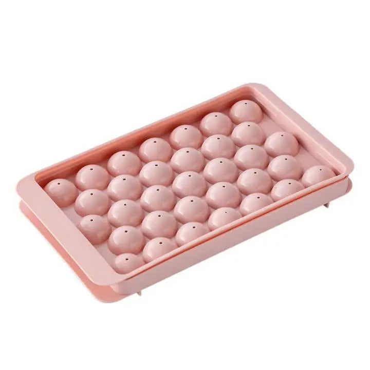 New Arrivals Plastic Round Ice Cube Tray with Lid Ice Ball Maker Mold for Freezer Mini Circle Ice-Cube Trays