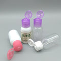Travel Set 25ml Boston Round Empty PET Plastic Bottle with Aluminum Screw Cap Pump Sprayer for Skin Care Serum & Lotion