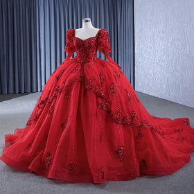 Shiny Beading Quinceanera Dresses Long Sleeves Glitter Tulle Formal Prom Princess Birthday Gown Rsm231134