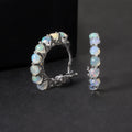RZ0014 Abiding Fine Jewelry Custom Inside Outside Hoops Ethiopia Opal 925 Sterling Silver Basic Huggie Ladies Hoop Earrings
