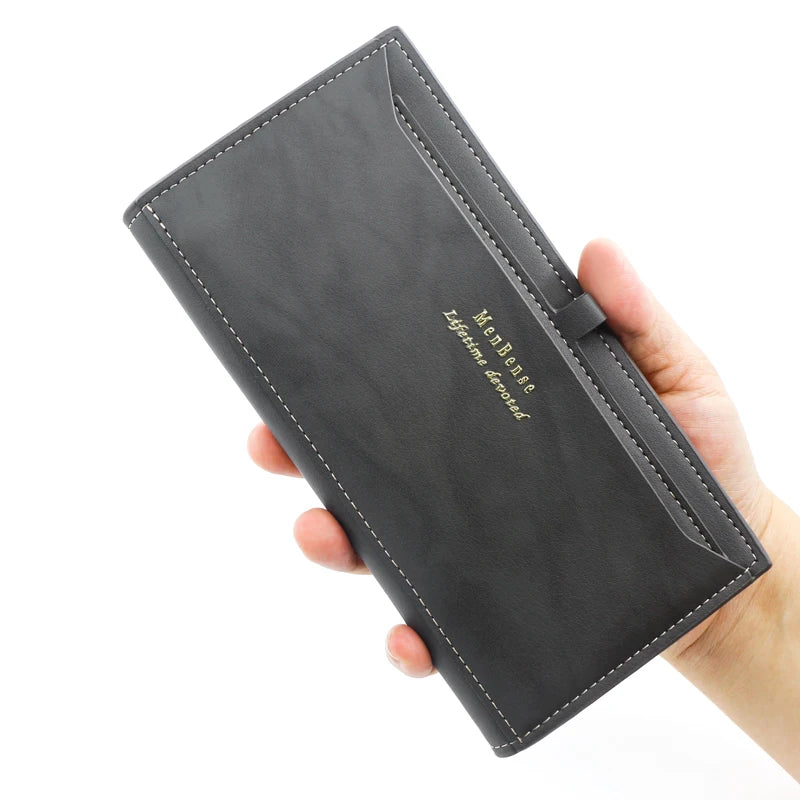 Man's Long Wallet for Men Zipper Men's Wallet Made of Fenuine Famous Brands