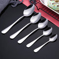 Hot Sale 1010 Stainless Steel Pointed Spoon Silverware 5 Pcs Set Restaurant Main Meal Dessert Tea Spoon Flatware