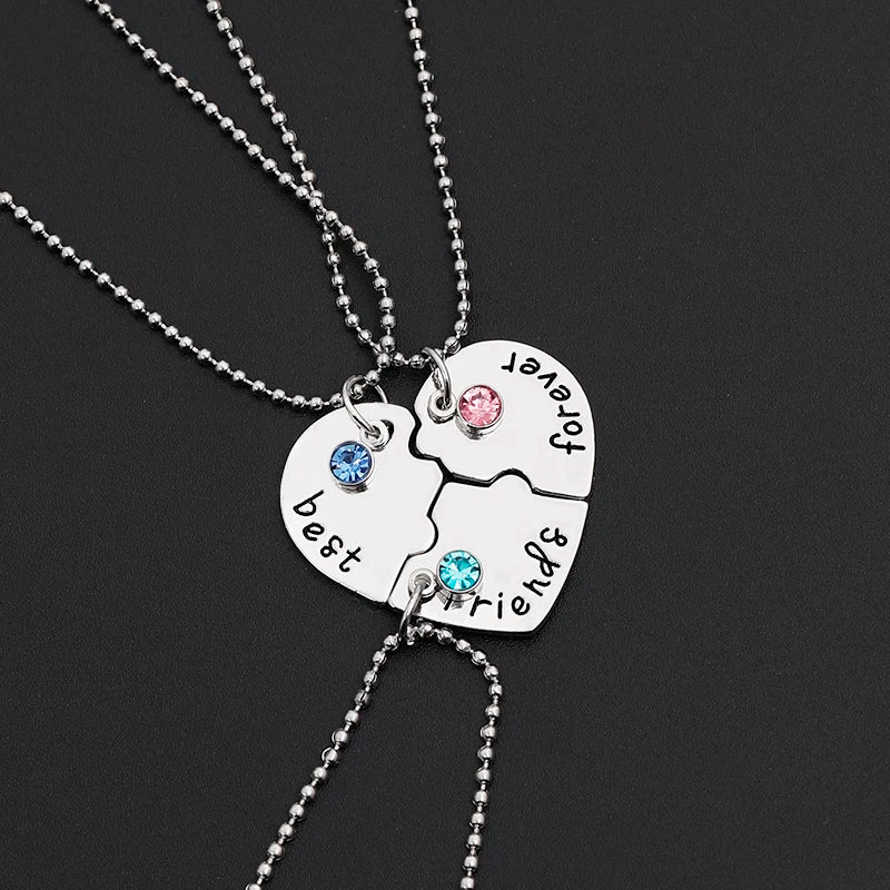 Trendy Best Friends Forever Necklace for Three Silver Plated Jewelry Wholesale Pendant Jewelry Friendship Series