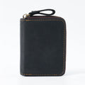 Vintage Crazy Horse Leather RFID-Blocking Men's Card Holder Large-Capacity Accordion-Style Wallet Multi-Card Slot Zipper Wallets