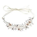 Alloy Flower Wedding Jewelry Crown Handmade Bride Hair Accessories Floral Crystal Pearl Headbands Bride Hair Ornament