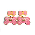 Cute Polka Dot Custom Bone Shape Pet Id Dog Tag Personalized W/Name & Number
