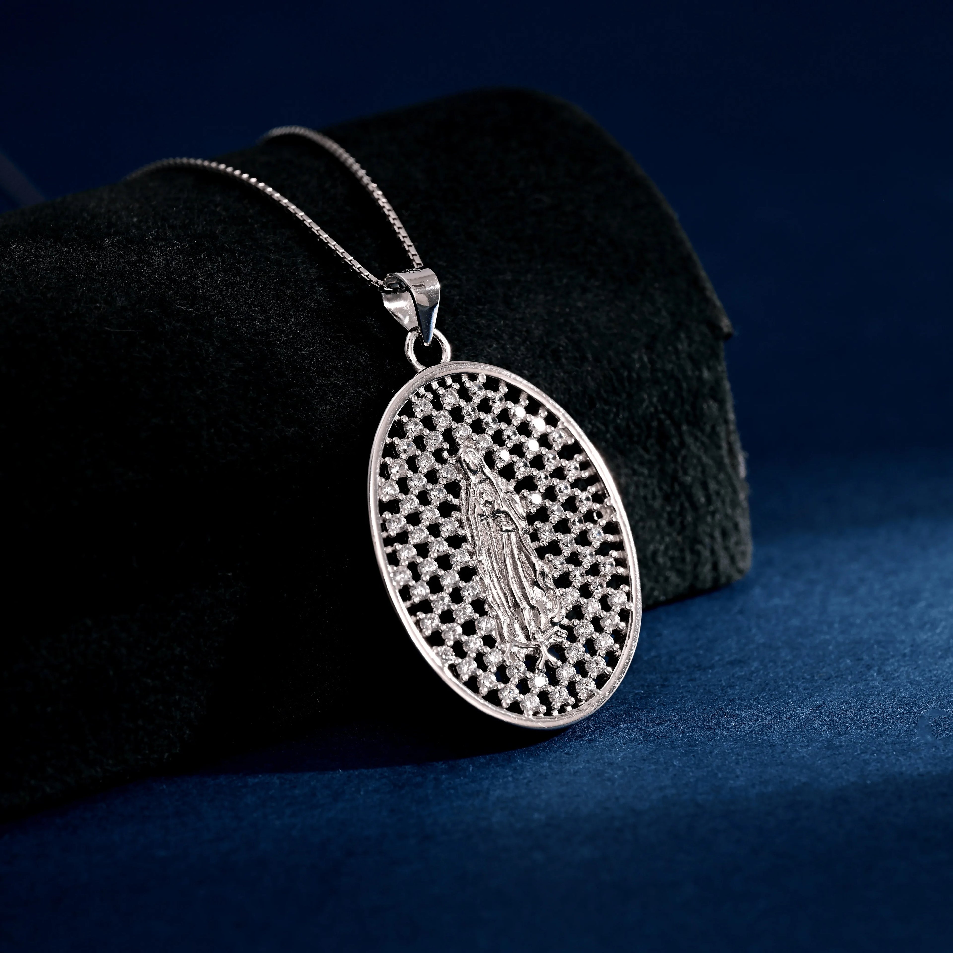 Wholesale 925 Sterling Silver Virgin Mary Retro Pendant Rhodium Plated Cubic Zirconia Fine Jewelry Pendant for Gift Occasions